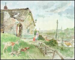 Zórád Ernő (1911-2004) akvarellfestményeiről készült 6 db modern nyomat, 30x25 cm