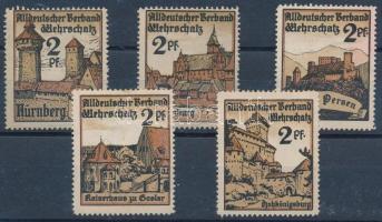 5 db német városok levélzáró