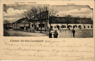 1906 Kiskunlacháza, utcai részlet, községháza, lovas szekér. Art Nouveau