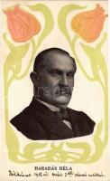 1906 Barabás Béla (1855-1934), jogász, közíró, országgyűlési képviselő, szenátor. Gonda Mihály kiadása. Art Nouveau, szecessziós tulipános lap