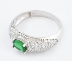 Ezüst (Ag) köves gyűrű, m: 58 , jelzett, bruttó:3,41g