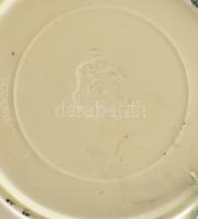 2 db Telkibányai + 1 Hollóházi mázas kerámia fali dísztányér, jelzettek, sérülésekkel, hibákkal, d: ...