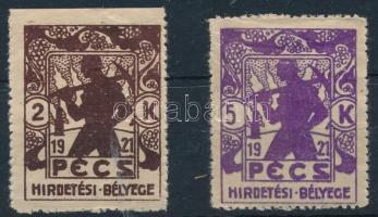 1921 Pécs hirdetési bélyege, 2 klf