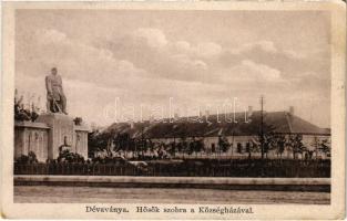 1928 Dévaványa, Hősök szobra, községháza (EK)