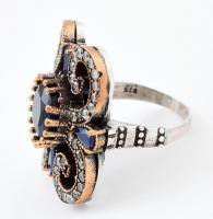 Ezüst (Ag) köves monumentális gyűrű, m: 58, jelzett, bruttó:12,79g