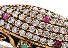 Ezüst (Ag) köves karperec, d: 6cm, jelzett, bruttó:21,66g