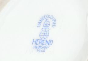 Herendi zöld tulipán mintás kávés kiöntő. Kézzel festett, jelzett, hibátlan. 20,5 cm