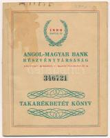 1946. Angol-Magyar Bank Részvénytársaság takarékbetét könyve, bejegyzéssel