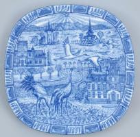 Julen Rörstand Sweden 1979. Kékfestett svéd fali tányér, eredeti dobozban, jelzett, hibátlan. 19,5x19,5 cm