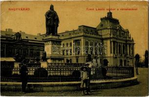 1910 Nagyvárad, Oradea; Szent László szobor, városháza, Takarékpénztár. W.L. Bp. . 271. / statue, town hall, savings bank (EB)