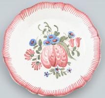 4 db, antik francia/belga fajansz tanyer c. 1750-1800 körül, jelzés nélkül, koruknak megfelelő állap...