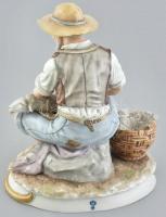 Sitsendorf nagy méretű porcelán figura, birka nyíró, , Németország 1900 körül, hibátlan, jelzett, m:...