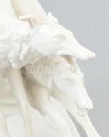 Hutschenreuther afgán agár pár, fehér mázas porcelán, tervező: K. Tutter, jelzett, 1930 körül, hibát...