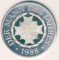 NSZK 1988. "Gorbacsov" Ag 34,7g eredeti díszdobozban (sérült) T:PP