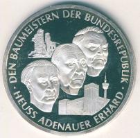 NSZK 1989. "Heuss-Adenauer-Erhard" Ag 35,3g eredeti díszdobozban (sérült) T:PP