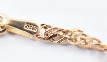 Arany (Au) 14K csavart, fonott karkötő, jelzett, h:19,5 cm, nettó:1 g
