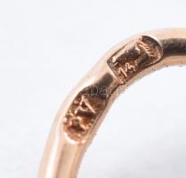 Arany (Au) 14K, filigrán jellegű fülbevaló, jelzett, nettó: 2,8 g