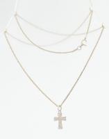 Ezüst (Ag) fantázia szemes nyaklánc, tövises kerestz függővel 2x1,2cm, h: 50cm, jelzett, nettó: 4,1g