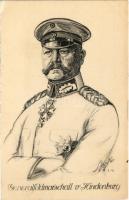 Generalfeldmarschall v. Hindenburg / WWI German military art postcard, Field Marshal Hindenburg s: Bi-Ko (EK)