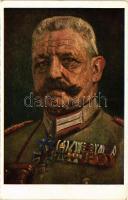 Generalfeldmarschall v. Hindenburg / WWI German military art postcard, Field Marshal Hindenburg (EK)