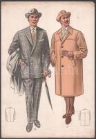 Cca 1940 6 db női-divatrajz nyomat 25x35 cm ig