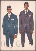 Cca 1940 6 db női-divatrajz nyomat 25x35 cm ig