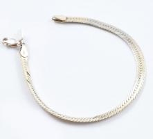 Aranyozott ezüst(Ag) lapos kígyó karkötő, jelzett, h: 46,5 cm, nettó: 4,5 g