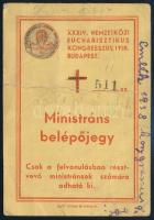 1938 Ministráns belépőjegy