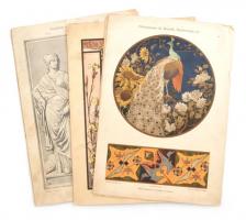 cca 1900 12 db illusztráció, litográfiák Dekorative Vorbirder 36x25 cm