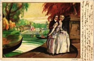 1929 Italian lady art postcard. Élite CCM 2553-2.