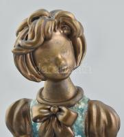 Bod Éva (1924-2004): Kislány, mázas kerámia figura, jelzett, kis kopásnyomokkal, m: 22 cm