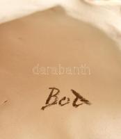 Bod Éva (1924-2004): Kislány, mázas kerámia figura, jelzett, kis kopásnyomokkal, m: 22 cm