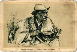 Magyar csordás / Hungarian folklore art postcard s: Zádor István (EB)