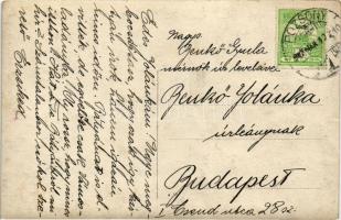 1908 Pozsony, Pressburg, Bratislava; Petőfi szobor télen a színházzal szemben, Kohn üzlete / statue ...