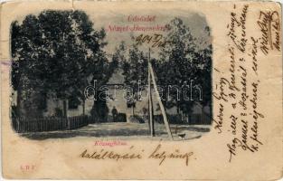 1904 Felsőbencsek, Németbencsek, Német-Bencsek, Bencecu de Sus (Temes); községháza / town hall (gyűrődések / creases)