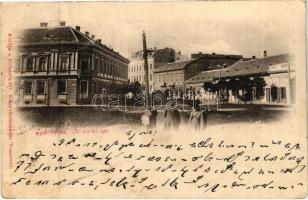 1901 Temesvár, Timisoara; Gyárváros, Coronini tér, Andrássy kávéház. Polatsek-féle kiadása / Fabric, square, cafe (fa)