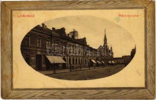 1915 Losonc, Lucenec; Rákóczi utca, Kampfner Jakab üzlete. Bicskei Zoltán 19970-191. / street, shop (EK)