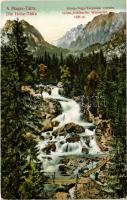 Tátra, Magas-Tátra, Vysoké Tatry; Közép-Nagy-Tarpataki vízesés. Divald Károly 1455-1908 / Gross Kohlbacher Wasserfall / waterfall