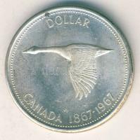 Kanada 1967. 1$ Ag "100 éves a konföderáció" T:2 tanúsítvánnyal