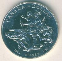 Kanada 1990. 1$ Ag "Henry-Kelsey-expedíció" T:P eredeti speciális tokban, tanúsítvánnyal