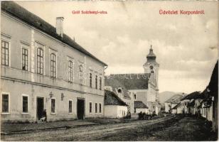 1911 Korpona, Krupina; Gróf Széchenyi utca. Ruzsinák Antal kiadása / street (EK)