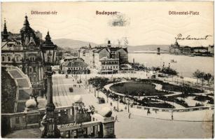 1914 Budapest I. Döbrentei tér, Tabán, Keller Ignác üzlete, Rácz fürdő, Stósz-féle vendéglő