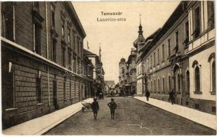 1916 Temesvár, Timisoara; Lanovics utca, sör kimérés / street, beer hall (EK)