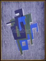 Matzon Ákos (1945-): Kék figura, 2012. Szitanyomat, papír. Jelzett az elején szárazpecséttel, hátoldalán kézzel szignózott. Művészpéldány E.A. IX./XVI. számozással a hátoldalán. 23x17 cm. Üvegezett fakeretben.