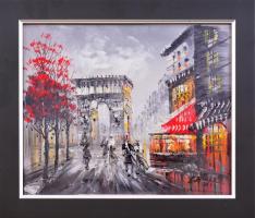 Olvashatatlan jelzéssel: Arc de Triomphe, Párizs. Olaj, karton. 22,5x27,5 cm. Üvegezett fakeretben.
