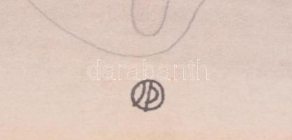 Jávor Piroska (1944-): A bánat ablaka. Akvarell, ceruza, papír. Jelezve középen lent. Hátoldalán Kép...