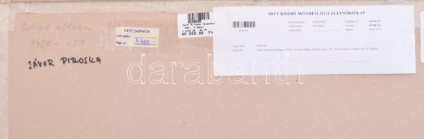 Jávor Piroska (1944-): A bánat ablaka. Akvarell, ceruza, papír. Jelezve középen lent. Hátoldalán Kép...