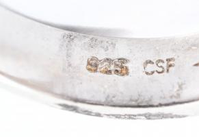 Ezüst (Ag) köves gyűrű, rubinnal, m: 57, jelzett, bruttó:5,17g,