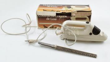 Moulinex elektromos kézi szeletelő, falra akasztható tartóval, újszerű, nem kipróbált, eredeti sérült dobozában