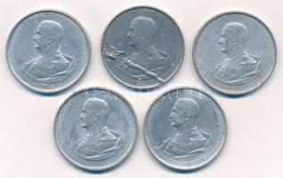 1943. 5P Al "Horthy 75. születésnapjára" (5x) egyiken anyaghiba T:2-3 Adamo P8.3